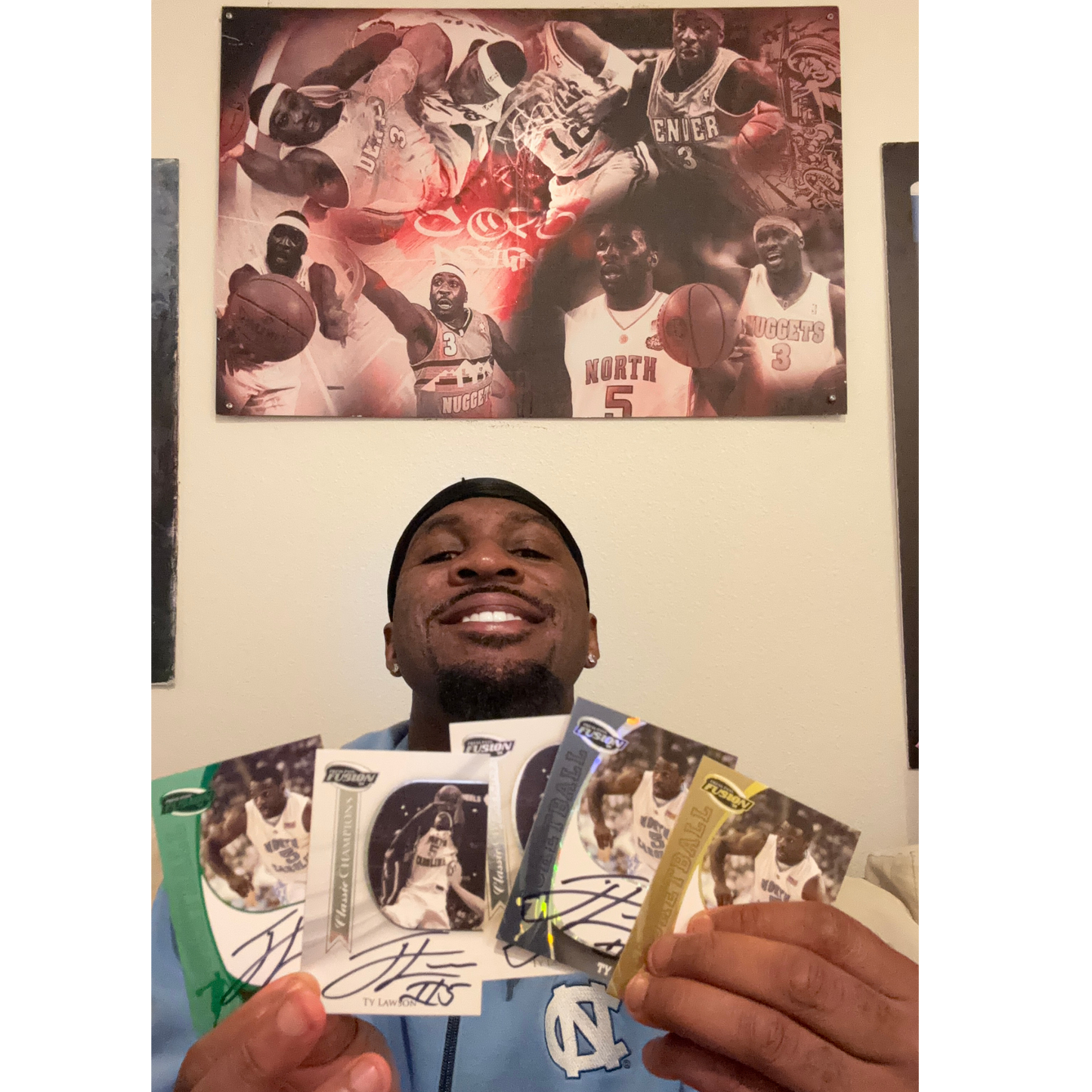 Ty Lawson Autographed North Carolina Card – Hand Signed (gold)